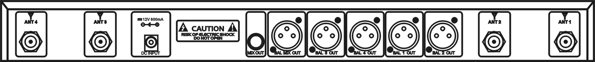 BERKATU柏卡圖TGS-400四通道數字無線會議主機平面圖 BERKATU柏卡圖TGS-400四通道數字無線會議主機平面圖
