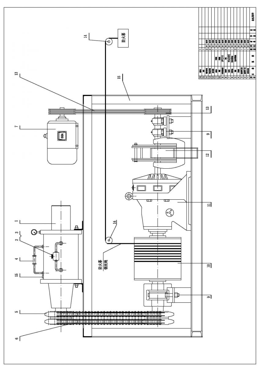 舞臺防火幕液壓阻尼器安裝平面圖 舞臺防火幕液壓阻尼器安裝平面圖